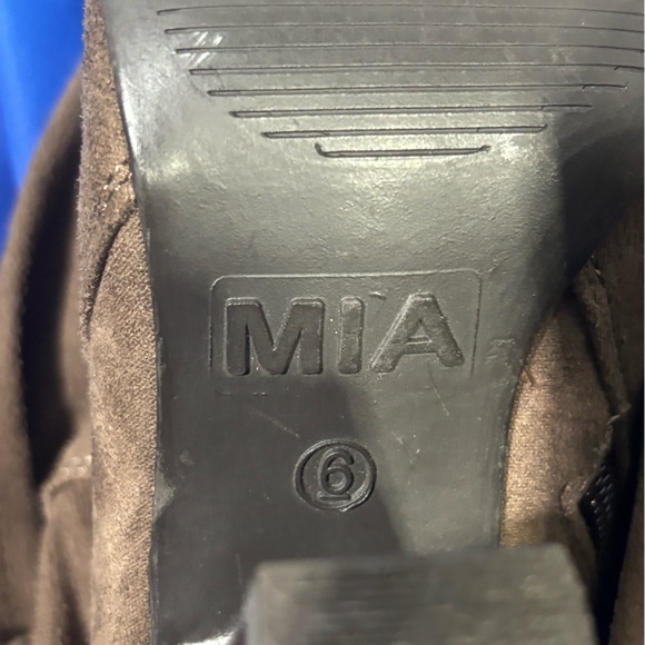 Mia Emelia Mocha Brown Suede Thigh above knee High Statement Boots 6 western - Picture 6 of 6